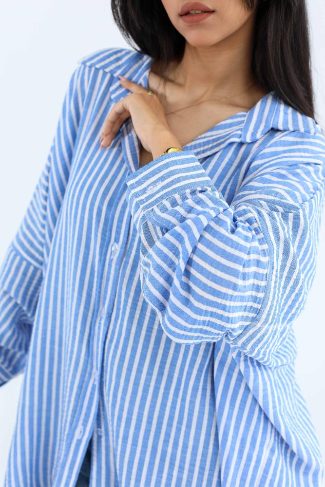 Stripped linen oversized shirt
