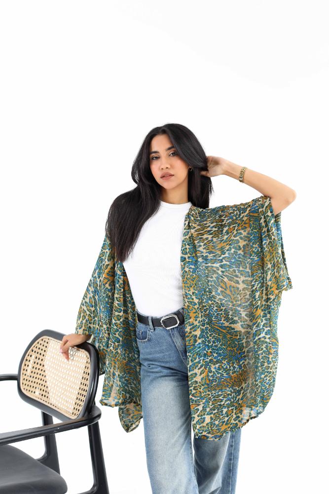 Tiger chiffon kimono