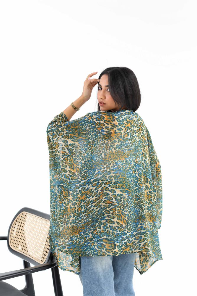 Tiger chiffon kimono