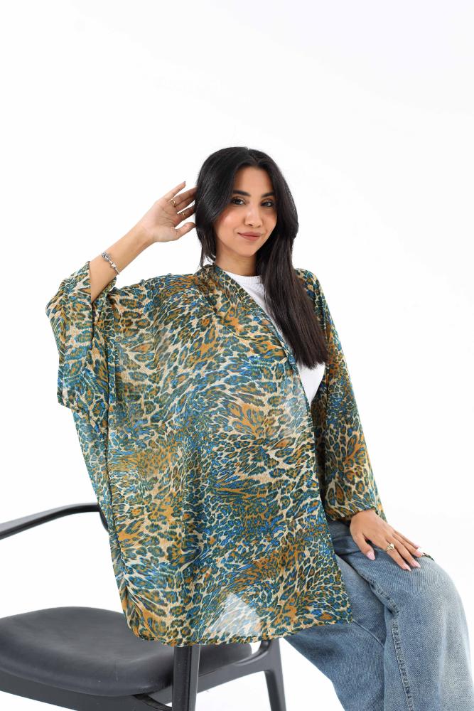 Tiger chiffon kimono