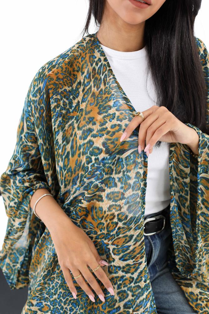 Tiger chiffon kimono