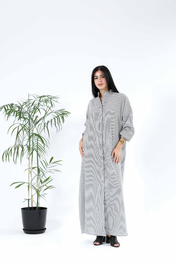 Linen stripped shirt dress