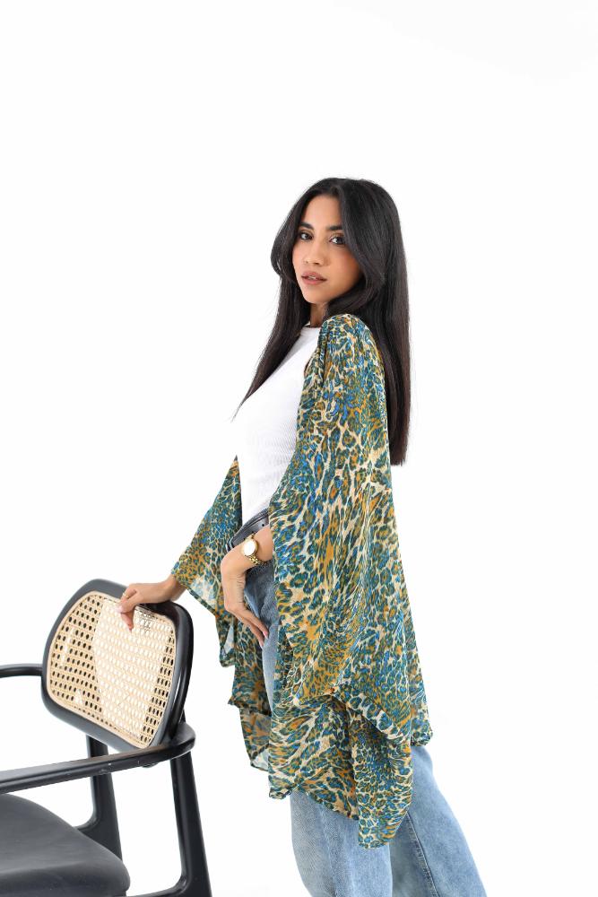 Tiger chiffon kimono